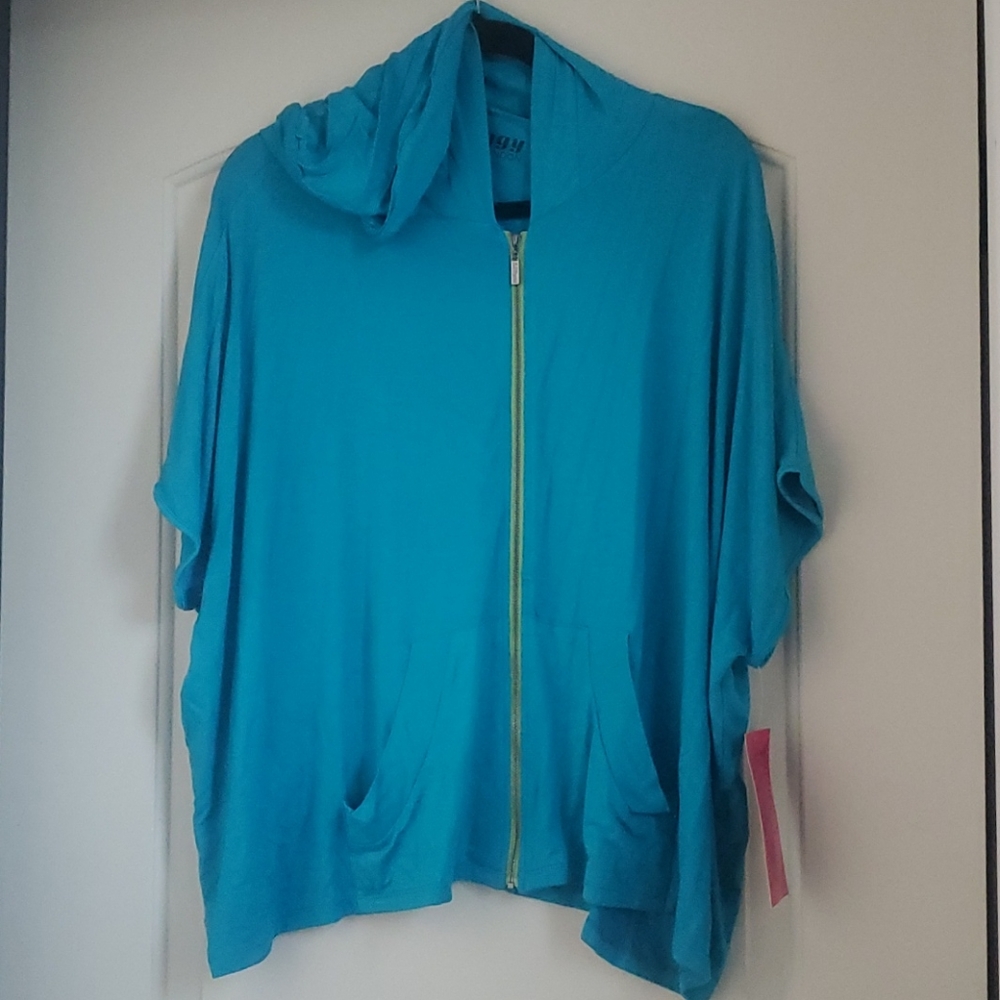 NEW AUTH TWIGGY LONDON ZIP UP TOP WITH HOOD